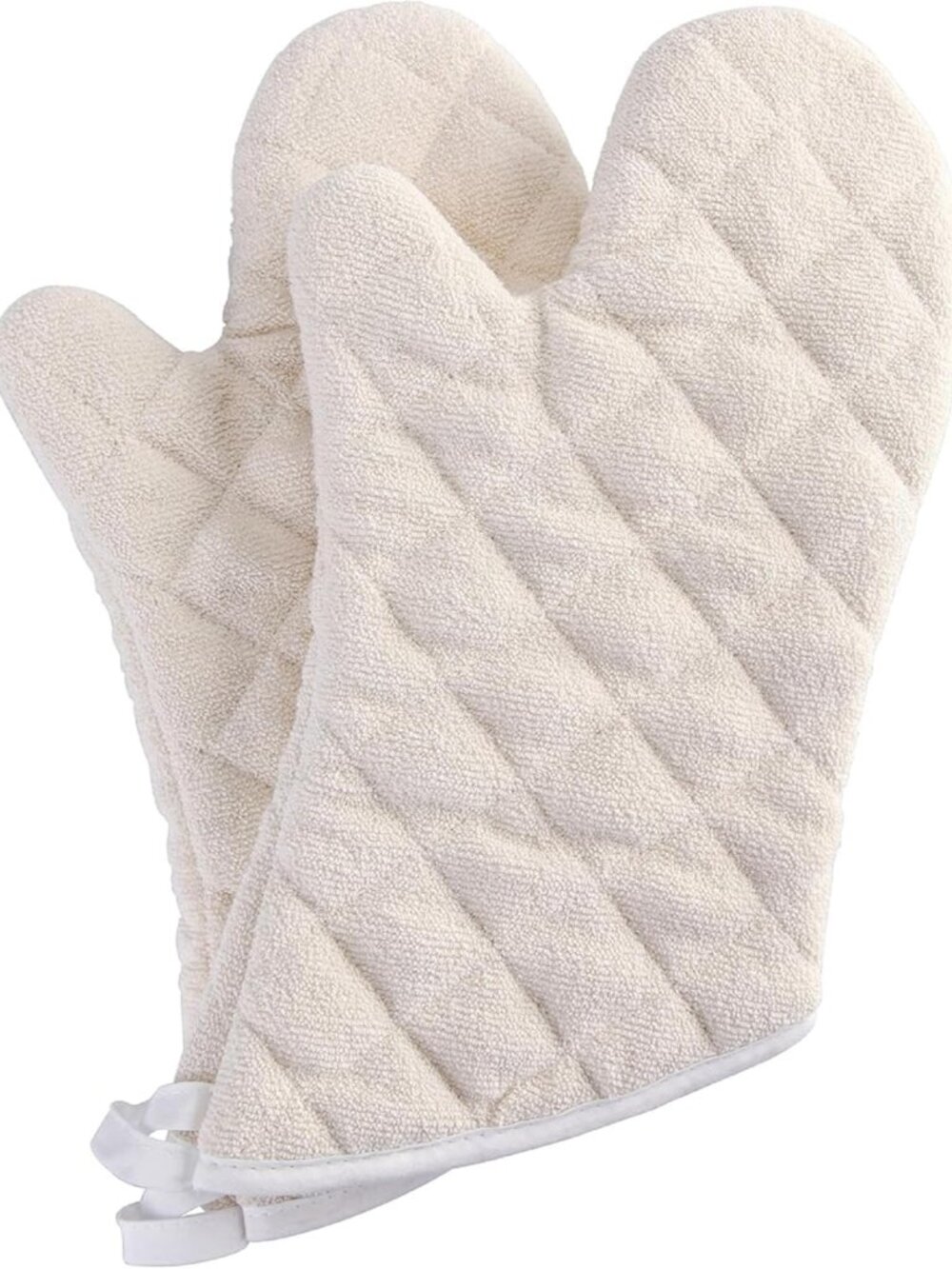 Terry Cloth Oven Mitts 100% Cotton Heat Resistant 13" 482°F Set of 2
